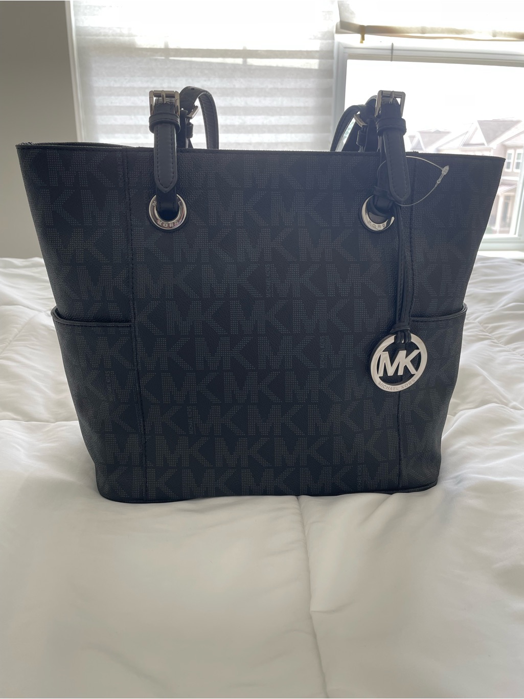 Michael Kors Black Mk Logo Top-Handle Tote